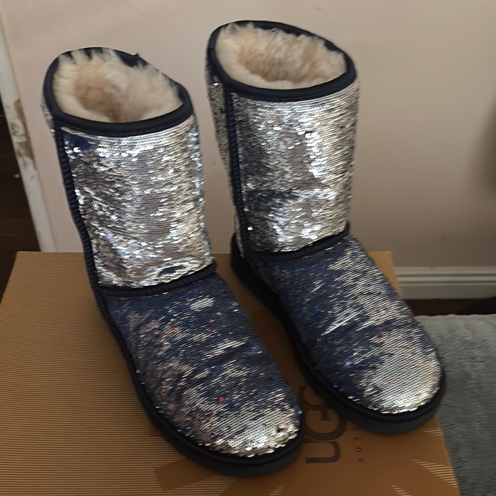 UGG Silver Sequin Boots